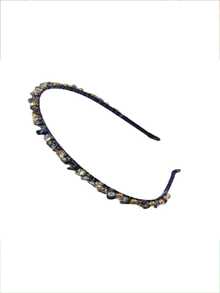 1入優雅豪華的鑽石和水晶手工頭箍,適用於女性