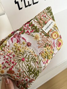 Aesthetic Floral Pattern Travel Makeup Bag, 1Pc Lightweight Multifunctional Cosmetic Organizer Handbag Bath Shower Wallet Pouch Portable Cosmetics Brush Storage Clutch With Zipper Closure For Lipstick, Brush, Skincare, Mobile Phone, Coin, Small Items, For Home, Vacation And School Use, Makeup Bag Makeup Pouch Skincare Bag Toiletry Bag Packing Cubes,Christmas Gifts,Pouch,Travel,Gifts For Women Travel Essential,Pouch,Clutch / Small Handbag, Makeup Organizer,Makeup Organize,Pouch,Brush Holder,Mini Pouch,Large Capacity Pouch,Gifts For Women,Christmas Gifts,Gift Ideas For Women