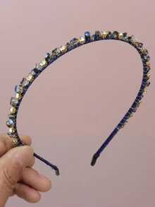 1入優雅豪華的鑽石和水晶手工頭箍,適用於女性
