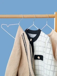 10入組家用防滑衣架,適用於成人衣服曬、掛和收納,節省空間