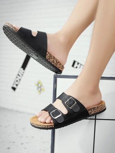 2025 男女拖鞋，夏季户外复古扣带沙滩休闲厚底影响者室内家居凉鞋，情侣款