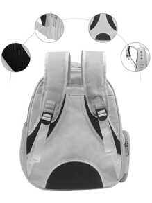 1 Pc Pet Carrier Backpack For Cats And Puppies Breathable Transparent Space Capsule Outdoor Transport Bag For Cat Cat Carrier Cat Bag - Grey - View 3