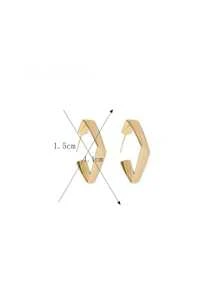 1 对金色方形耳环休闲万圣节 - 金色 - 查看 5