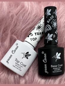 Kit Base Coat + Top Coat Para Uñas Uv 10ml - Blanco - Ver 2