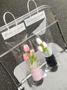 1 Conjunto de Buquê de Tulipas Artificiais Incluindo Balde de Plástico, Papel de Embrulho e 3 Tulipas, Novo Mini Balde Abraçando Tulipas, Caixa de Flores Pequena, Adequado para Presentes de Mãe, Dia da Mãe, Dia dos Namorados, Aniversário, Buquê para Segurar, Decoração de Mesa de Jantar em Casa, Presente de Aniversário para Mulheres, Dia dos Namorados, Presente - Rosa chiclete - Visão 8