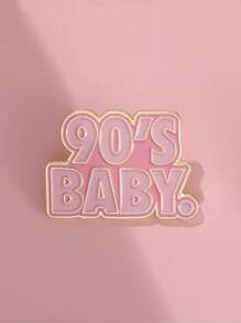 1 Pezzo Spilla Da Revers Con Testo Inglese Ispiratore Elegante E Carina '90s Baby', Adatta Per L'abbigliamento Decorativo Sia Per Uomini Che Per Donne - stile1 - Visualizzare 3