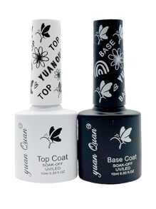 Kit Base Coat + Top Coat Para Uñas Uv 10ml - Blanco - Ver 1