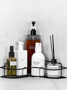 1 Pieza Estantería De Almacenamiento De Baño Negra - Negro - Ver 3