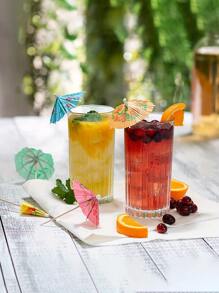 50pcs Cocktail Umbrella Picks, Tropical Color Party Toothpicks, Party Decoration Supplies, Home Decoration, Room Decoration, Summer Party Decoration, Hawaii Themed Party,Christmas - Multicolor - View 6