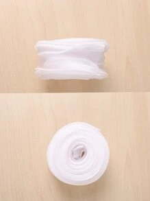 1捆2.5公分寬花藝包裝緞帶/魚尾帶/花束藝術緞帶/波浪裝飾邊緣雪紡緞帶,長約7.5米 - 白色 - 查看 6