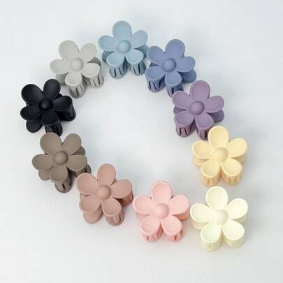 10 piezas de pasadores de pelo con forma de flor de colores, acabado mate en tonos pastel, adecuados para flequillo y pelos rebeldes, pasadores de uso diario, accesorios de pelo para el invierno y el verano en la playa