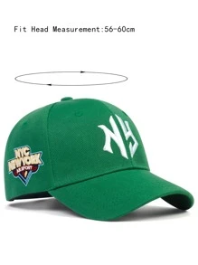 1 pieza Gorra de béisbol con estilo gótico para hombres con letra, bordado geométrico en el lateral para actividades al aire  protección solar en primavera y otoño, viajes, fiestas de playa y callejeras - Verde - Ver 4