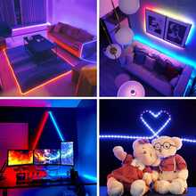 100feet Led Strip Lights RGB Music Sync Color Changing,Led Lights with Smart App Control Remote,Led Lights for Bedroom Room Lighting Flexible Home Decor - Multicolor - View 8