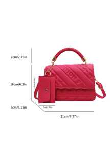 Women's Fashionable Casual Waterproof Shoulder Bag/ Crossbody Bag/ Handbag - Hot Pink - View 11