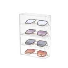 1pc Clear Glasses Storage Box, Simple Clear Plastic Sunglasses Storage Box For Household - Clear - View 4