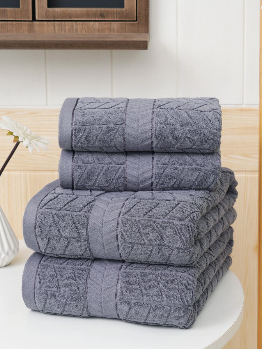 QIBHI 1/2/9条装纯色提花浴巾，轻薄吸水，方便用于浴室、旅行、居家使用，也适合开学季、美容院、家庭浴室等场所，是美容院、酒店、运动场所的理想之选，也是居家必备的毛巾和护肤浴巾。 - 深灰色 - 查看 1
