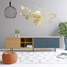1pc Nhãn dán tường thiết kế hoa - Vàng - Xem 6
