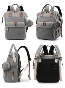 1pc Baby Diaper Bag Backpack With Changing Station, Multifunction Portable Waterproof Large Capacity Travel Baby Changing Bags, Baby Stuff Organizer , Baby Registry Search, Baby Diaper Bags For Boys & Girls, Baby Shower Gifts, Newborn Baby Essential Gifts