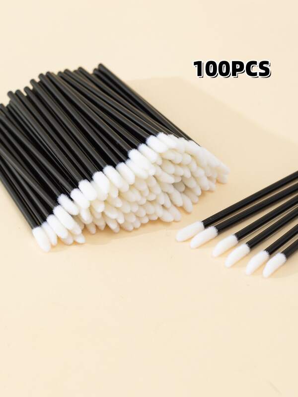 100 piezas de brochas desechables para labios, brochas en forma de barra hueca para labios, brochas para exfoliar labios, brochas de maquillaje/cosméticas, aplicadores de brillo de labios, varitas para lápiz labial y brillo, para máscara, sombra de ojos y lápiz labial
