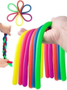 6入組感官玩具彈性繩以多種顏色呈現,緩解焦慮的壓力玩具tpr橡膠轉輪帶有平靜效果的壓力解除工具,適用於派對和生日禮物 - 彩色 - 查看 1