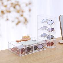 1pc Clear Glasses Storage Box, Simple Clear Plastic Sunglasses Storage Box For Household - Clear - View 1