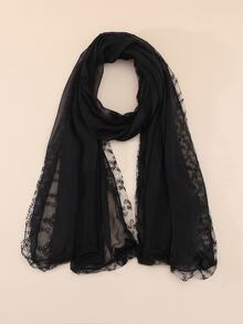 1pc Women's Lace Scarf - Black - View 3