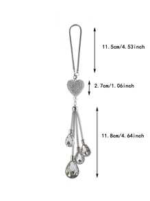 1 件白色時尚簡約心形汽車挂件汽車裝飾 - 白色 - 查看 3