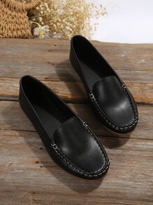 女士春秋休闲软底低帮鞋 - 黑色 - 查看 2