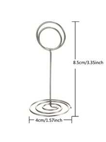 10 件套婚礼桌号夹、卡片和照片夹、创意礼物、节日配件、生日派对用品、艺术工艺装饰礼品、精美家居装饰、派对回礼 - 銀色 - 查看 4