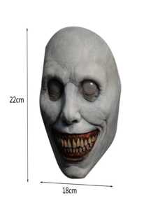 White Face Design Mask - White - View 3