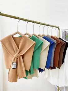 1 件女式保暖防風休閒裝飾多功能針織披肩、開衫、圍巾適合夜間戶外、約會、旅行 - 黑色 - 查看 1