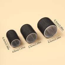 8 件/套自粘式大、中、小号卷发器套装，带夹子，适用于长发、中发和短发，无热 DIY 美发工具，自粘卷发器，自握卷发器 - 黑色 - 查看 2