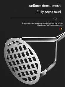 1pc Stainless Steel Masher For Kitchen, Potato Masher, Household Masher, Manual Masher, Baby Food Supplement Tool, Kitchen Tools, Kitchen Stuff - Silver - View 5