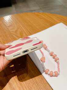 1个白色TPU爱心图案手机壳，带手带，防摔，兼容 15/15 Plus/15 Pro/15 Pro Max - 彩色 - 查看 4