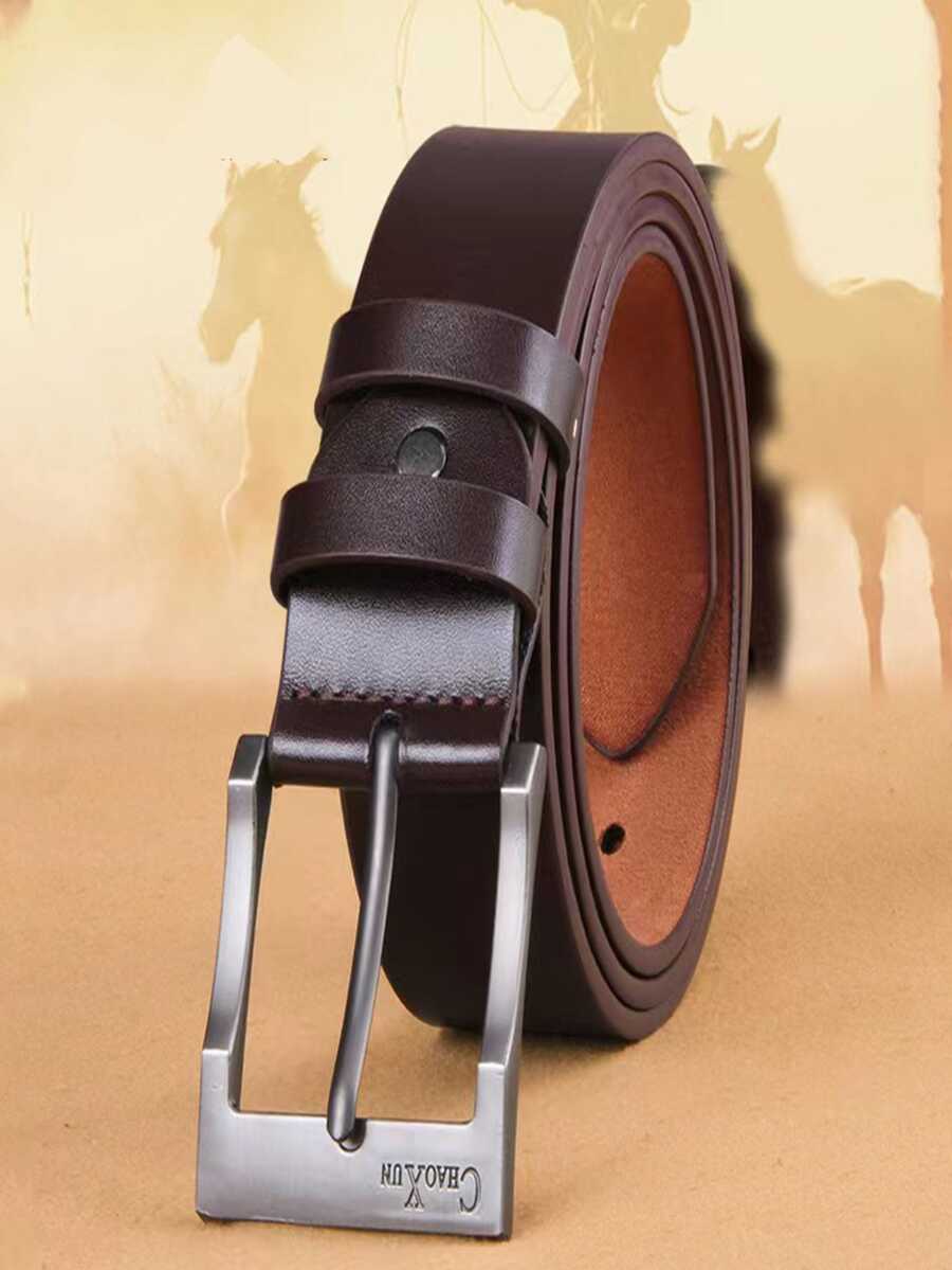 1 Cinturón Marrón Para Hombre Con Hebilla De Aguja, Estilo Informal, Adecuado Para Adultos Jóvenes - Café integral - Ver 1