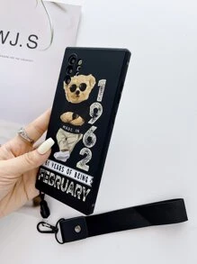 1个卡通熊图案手机壳，带挂绳，防震，国际版，非国内版 - 彩色 - 查看 4