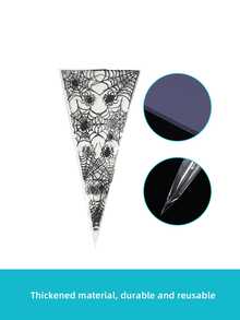 50pcs Halloween Themed Triangle-shaped Candy Bags - Black - View 4