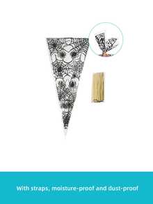 50pcs Halloween Themed Triangle-shaped Candy Bags - Black - View 5