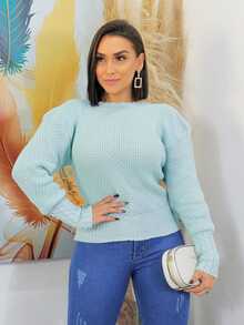 Blusa Tricot Colmeia Manga Longa Punho Trançado Fang