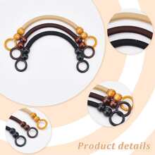 Vintage Woven Wood Beads DIY Handbag Handle Accessories Nylon Rope Wood Beads Beaded handle wrist Bag accessories - Black - View 3