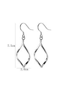 1pair Personalized Spiral & Wavy & Curvy Design Artistic Earrings With Unique Aesthetic - Silver - View 3