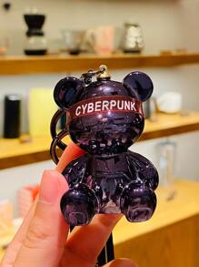 1入創意深紫色熊形鑰匙扣吊飾男女均適用 - 紫色 - 查看 3