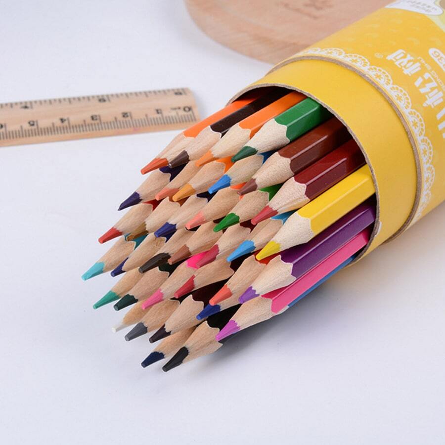 12pcs/set Color Pencil, Cartoon Tube Pack, Drawing Pencil - Multicolor - View 1