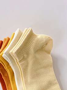 6pairs Women's Random Color Simplistic Solid Low Cut Socks For Casual Wear