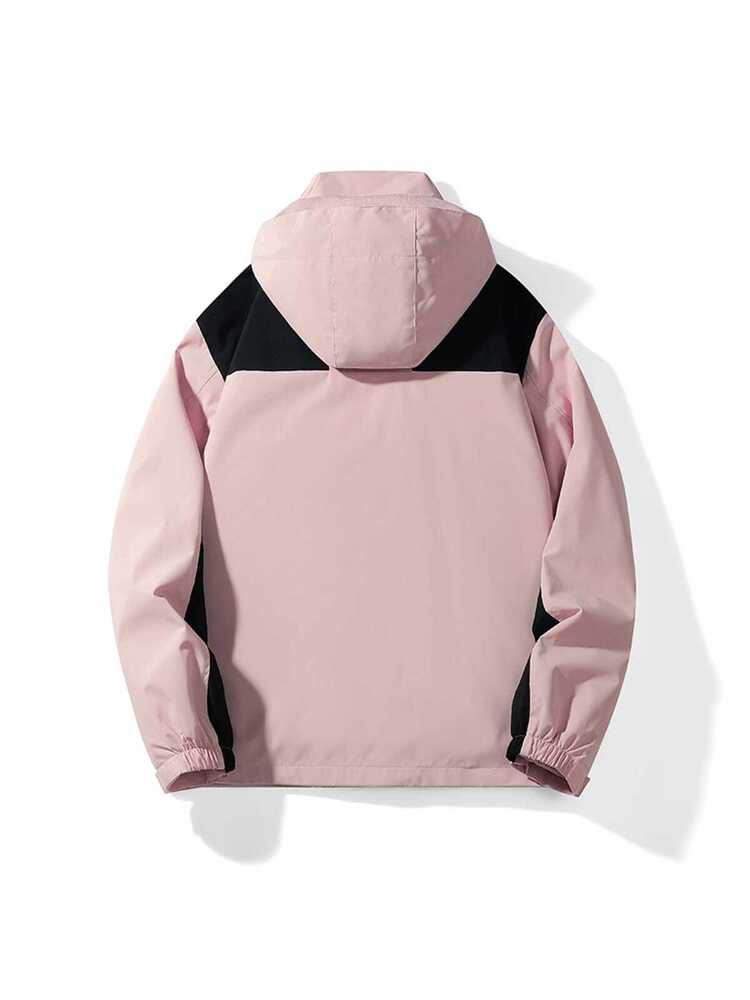 Women's Outdoor 3-In-1 Hooded Soft Shell Jacket With Thermal Lined, Lightweight And Comfortable For Outdoor Hiking, Winter, Skiing Pink