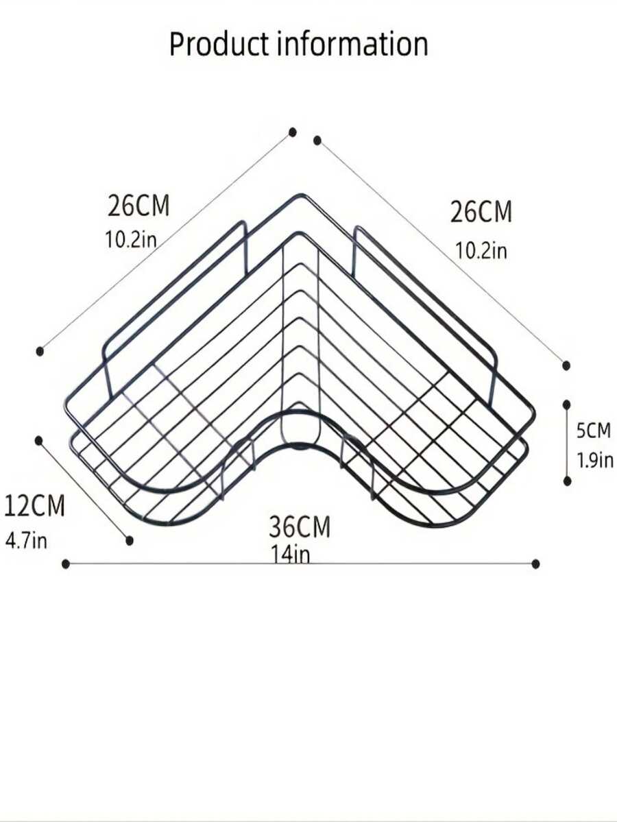 1 Pieza Estantería De Almacenamiento De Baño Negra - Negro - Ver 1