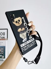 1个卡通熊图案手机壳，带挂绳，防震，国际版，非国内版 - 彩色 - 查看 3