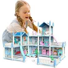 9 Room Doll House For Girls, Playset With 1 Dog, 2 Trees And 25 Furniture Accessories, Pretend Play Princess Toys House As Birthday & Christmas Gifts.(Random Accessory Colors) - Blue - View 1