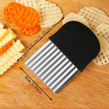 1pc Stainless Steel Potato Slicer - Silver - View 9