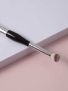 1支双头轮廓刷，可用于涂抹腮红、鼻影、修容、粉底刷、遮瑕刷、腮红刷、轮廓刷、修容刷、散粉刷、粉底刷、腮红刷 - 黑色 - 查看 3